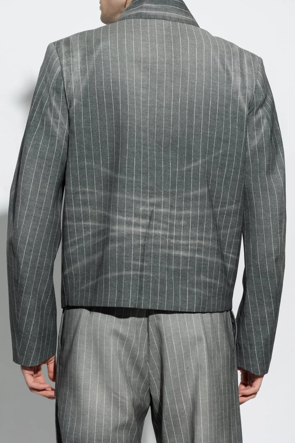Diesel Pinstriped Full-Zipped Jacket