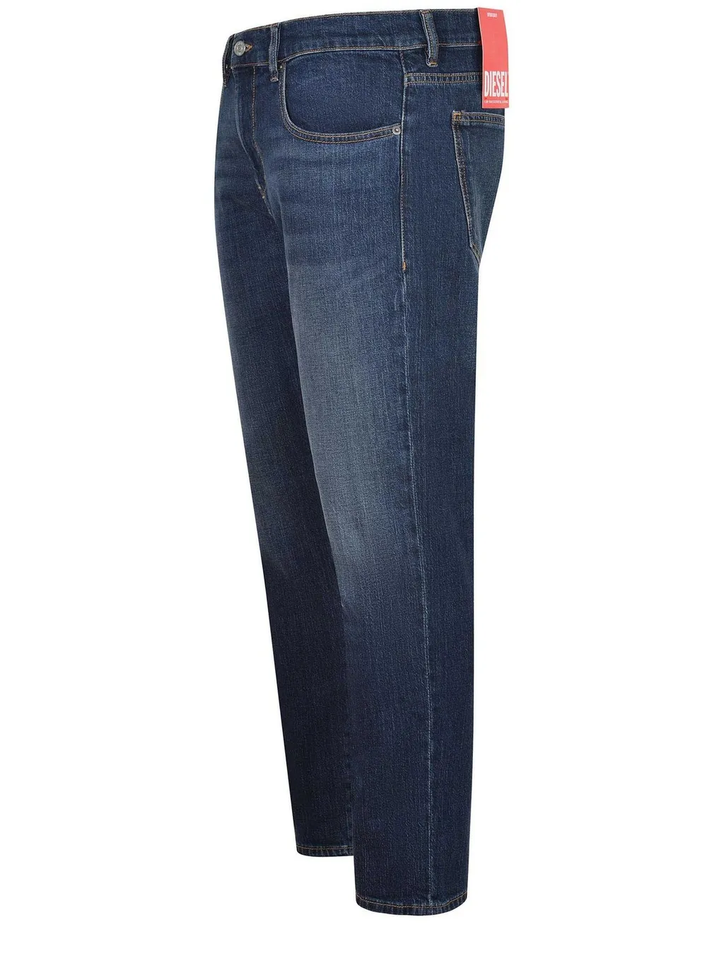 Diesel Logo Patch Straight Leg Jeans