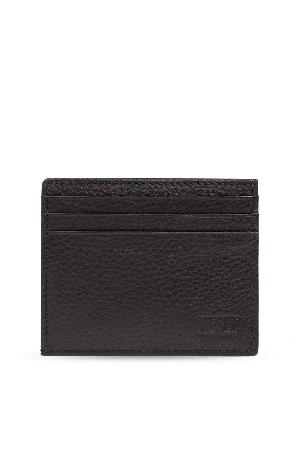 Diesel Logo Plaque Textured Card Case