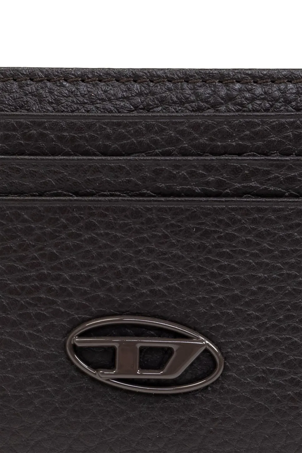 Diesel Logo Plaque Textured Card Case