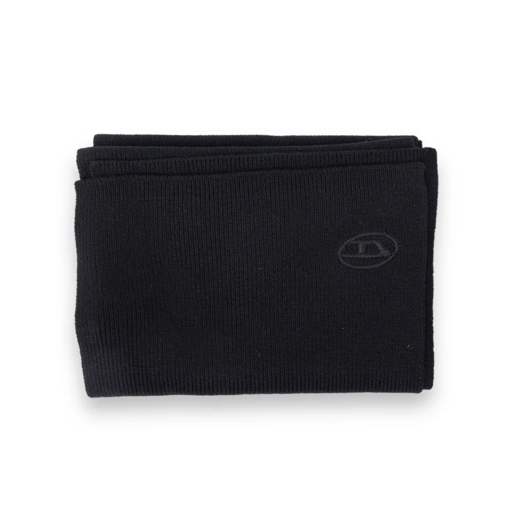 Diesel K-Coder Logo Embroidered Ribbed Scarf