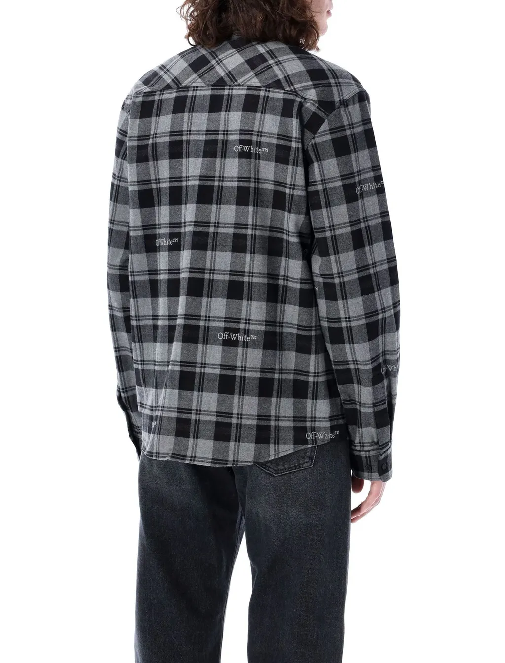Off-White Checked Long-Sleeved Shirt