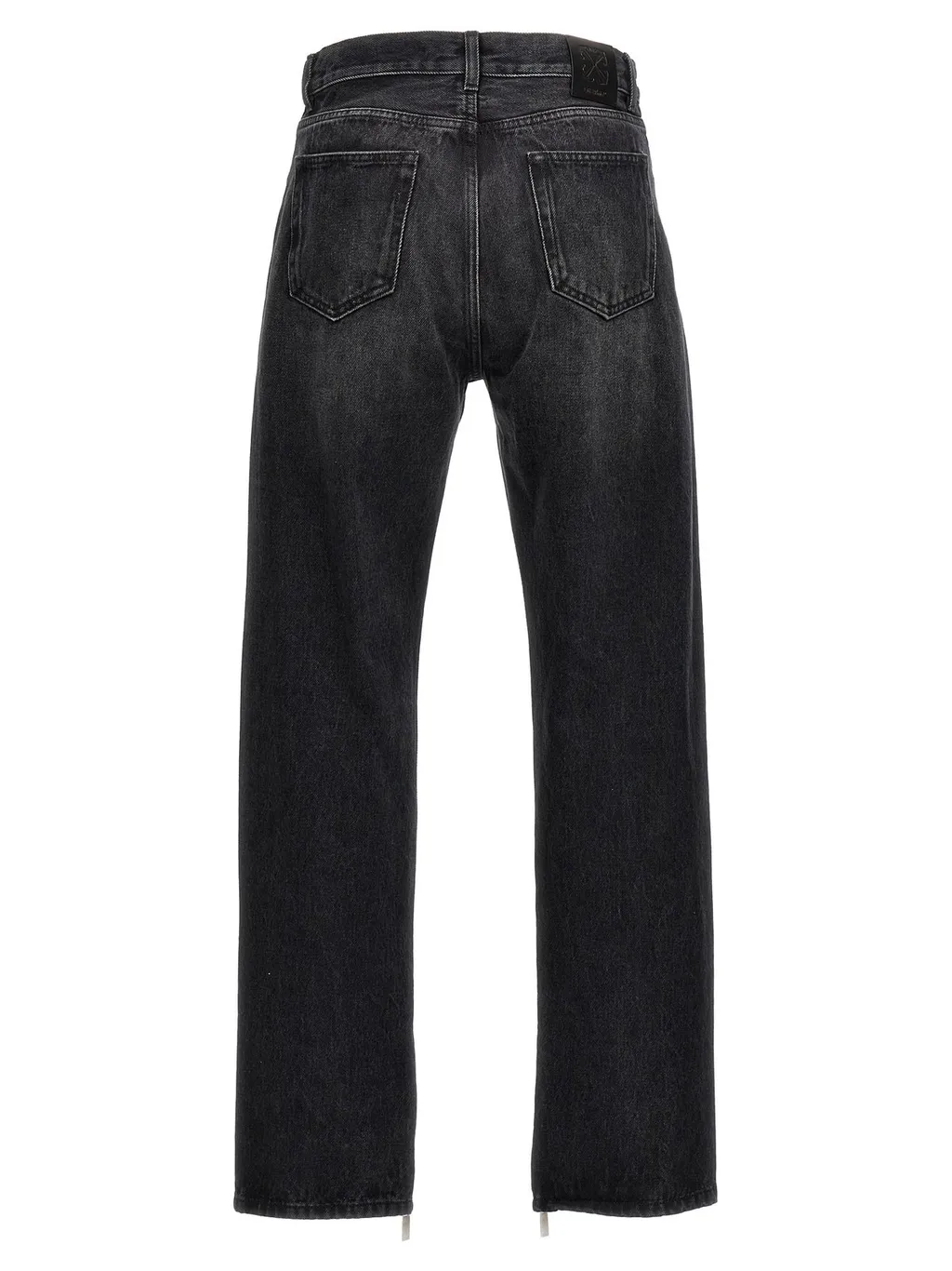 Off-White Logo Patch Straight Leg Jeans