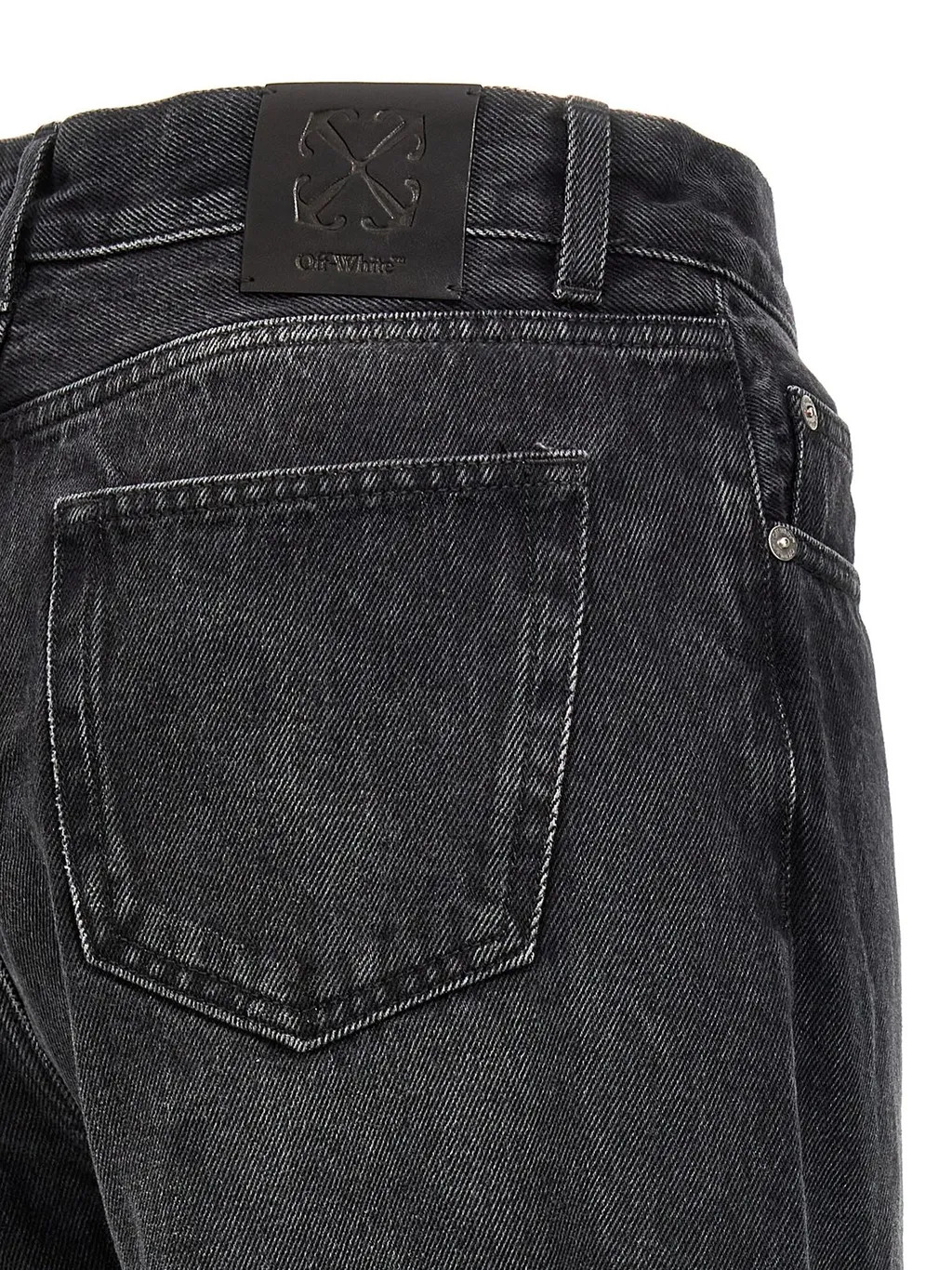 Off-White Logo Patch Straight Leg Jeans