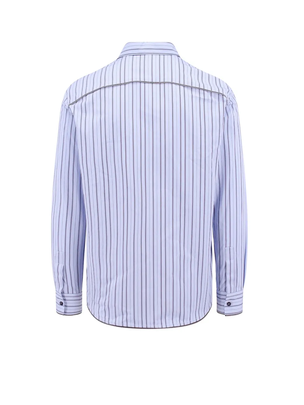 Off-White Striped Curved Hem Shirt