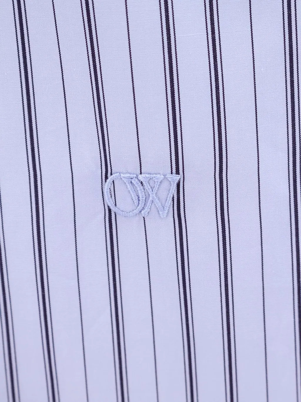 Off-White Striped Curved Hem Shirt