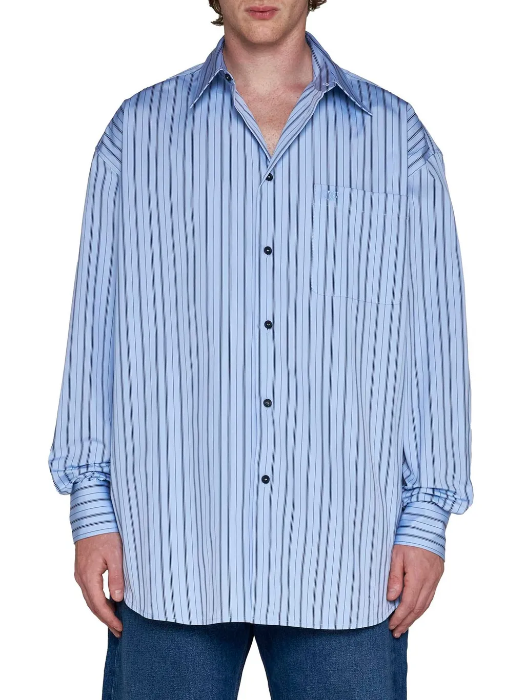 Off-White Striped Long-Sleeved Shirt