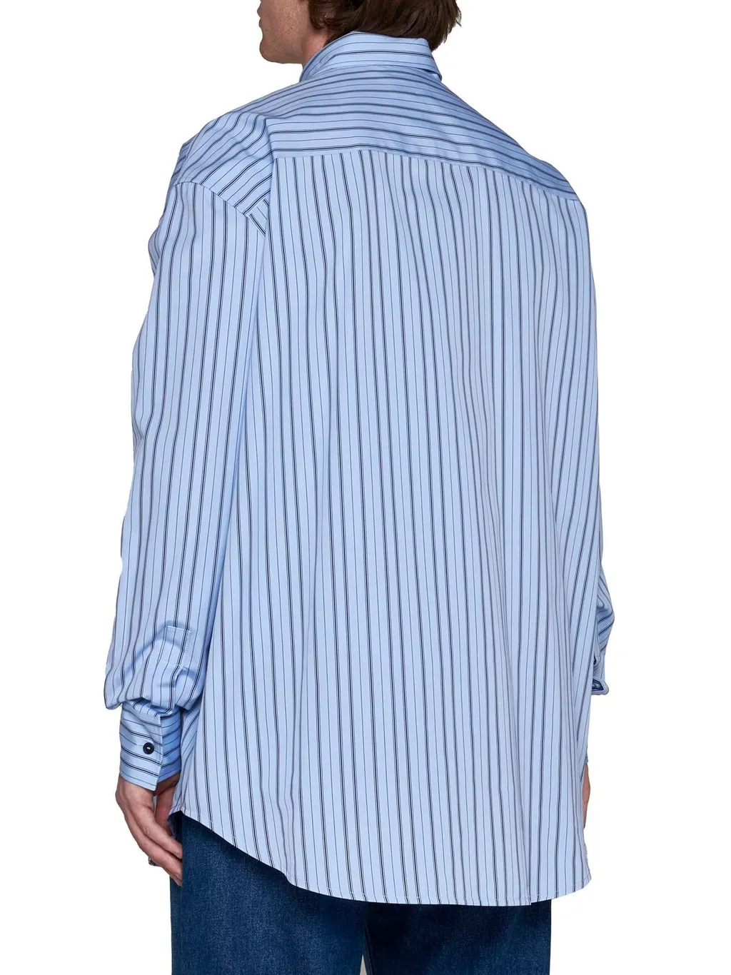 Off-White Striped Long-Sleeved Shirt