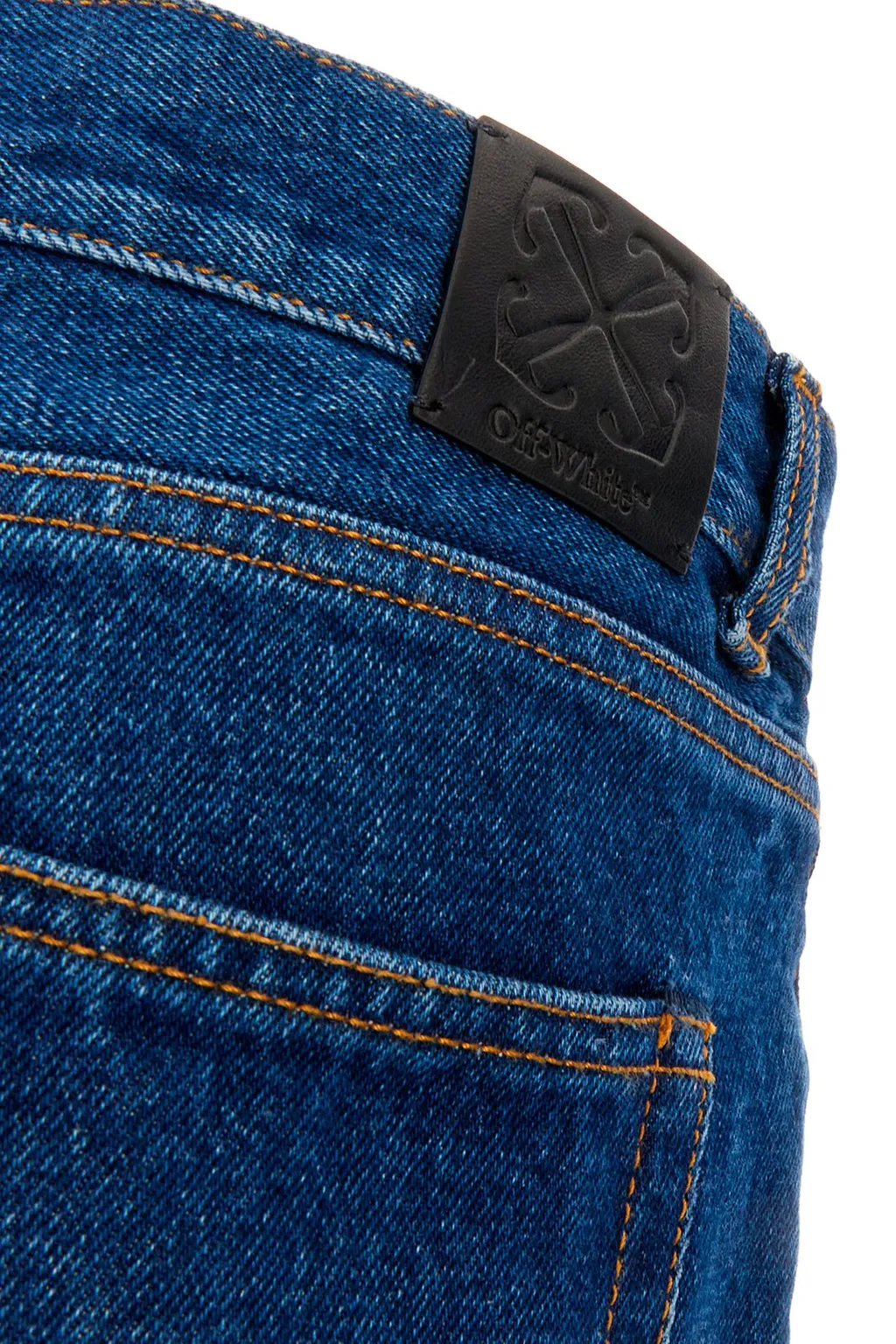 Off-White Logo Patch Straight-Leg Jeans