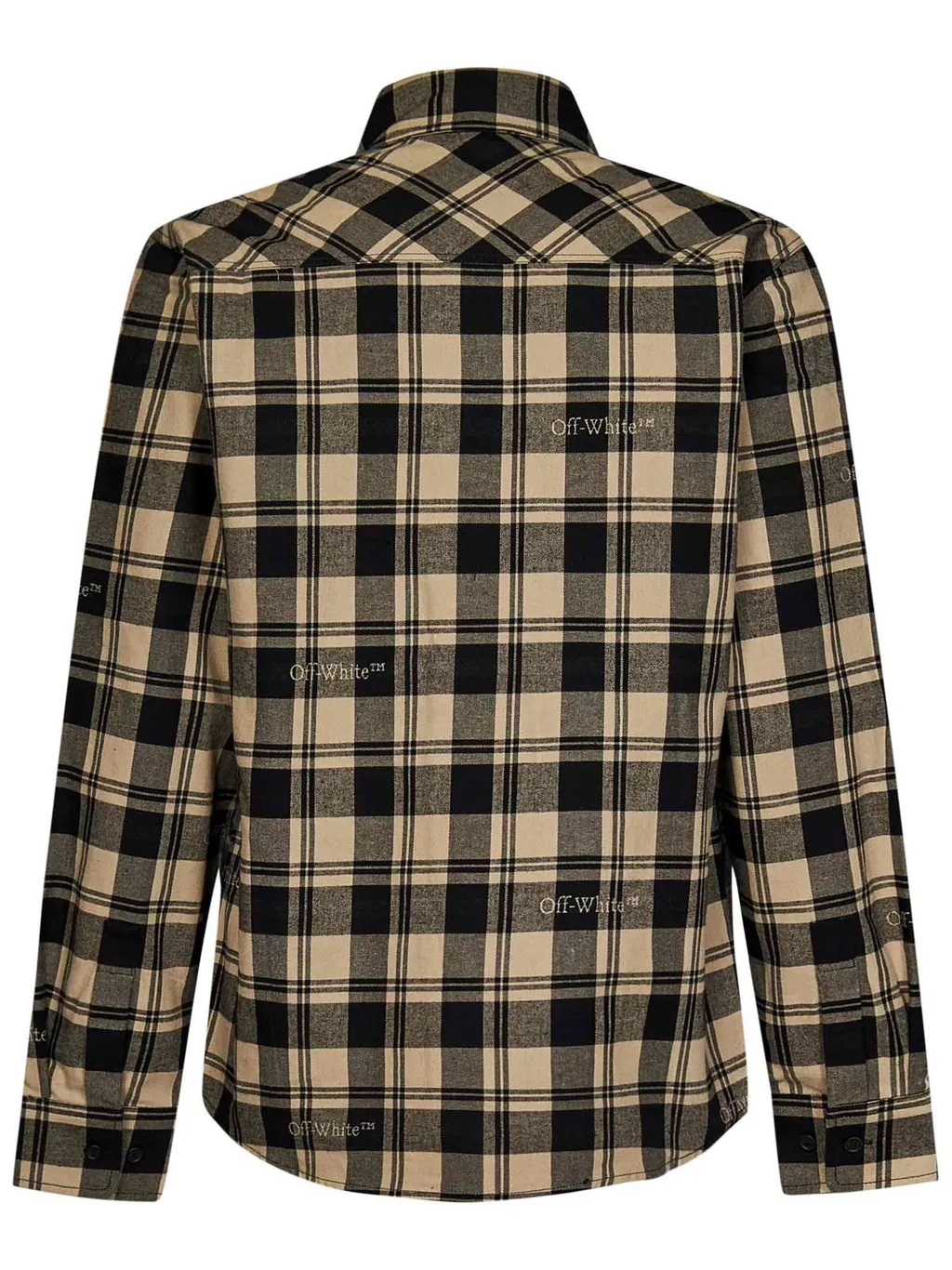 Off-White Checked Long-Sleeved Flannel Shirt