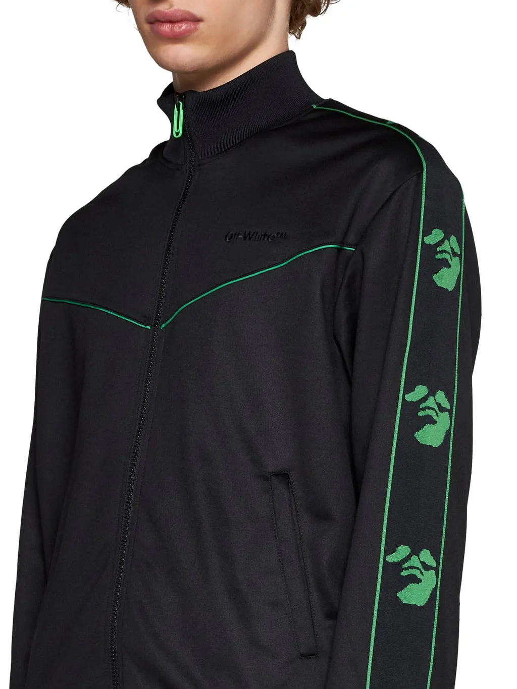Off-White Logo Embroidered Track Jacket