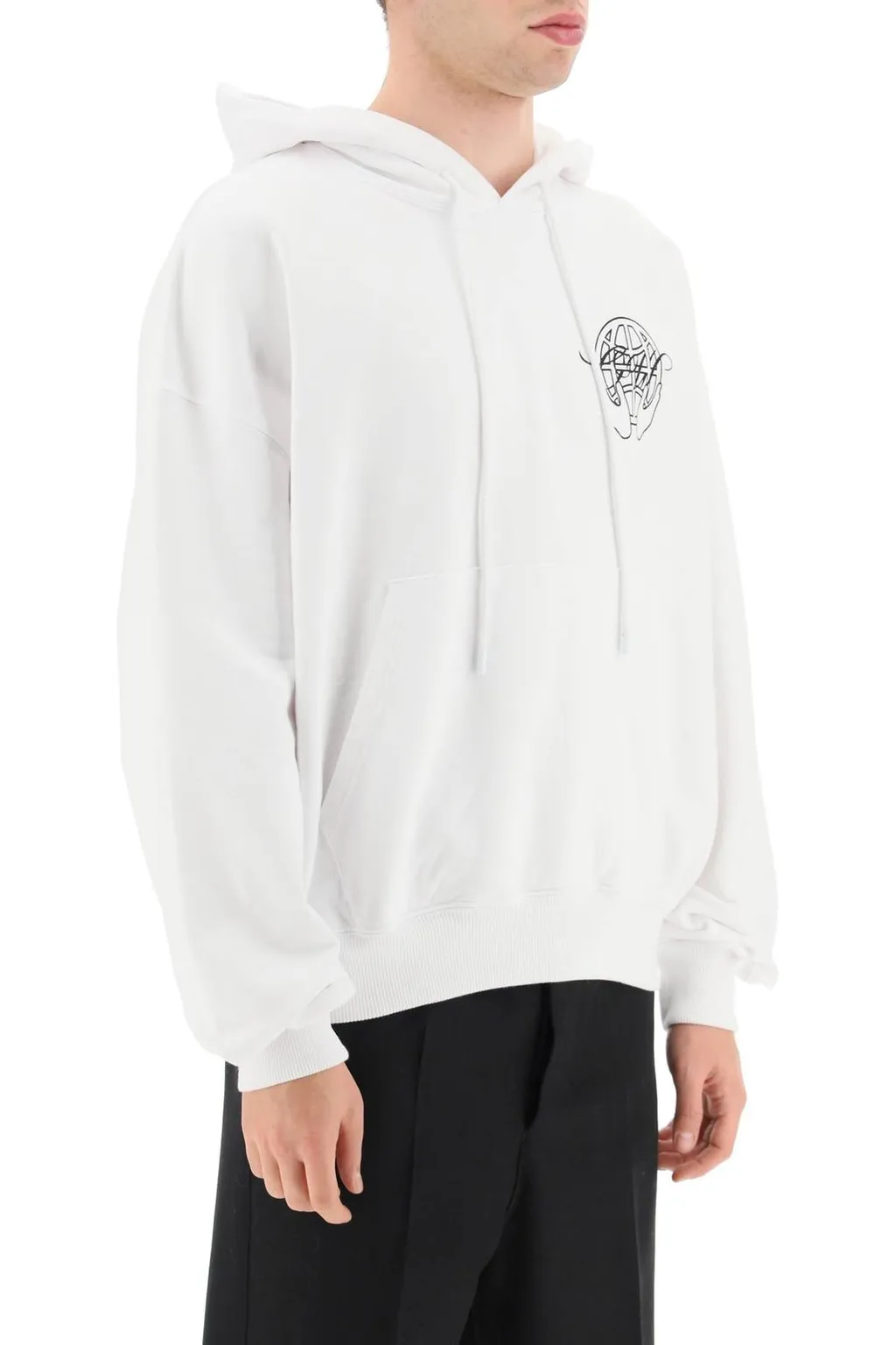 Off-White Logo Printed Drawstring Hoodie