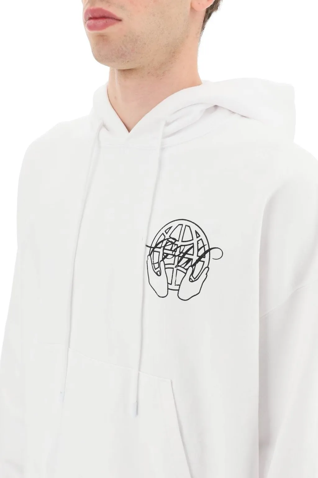 Off-White Logo Printed Drawstring Hoodie