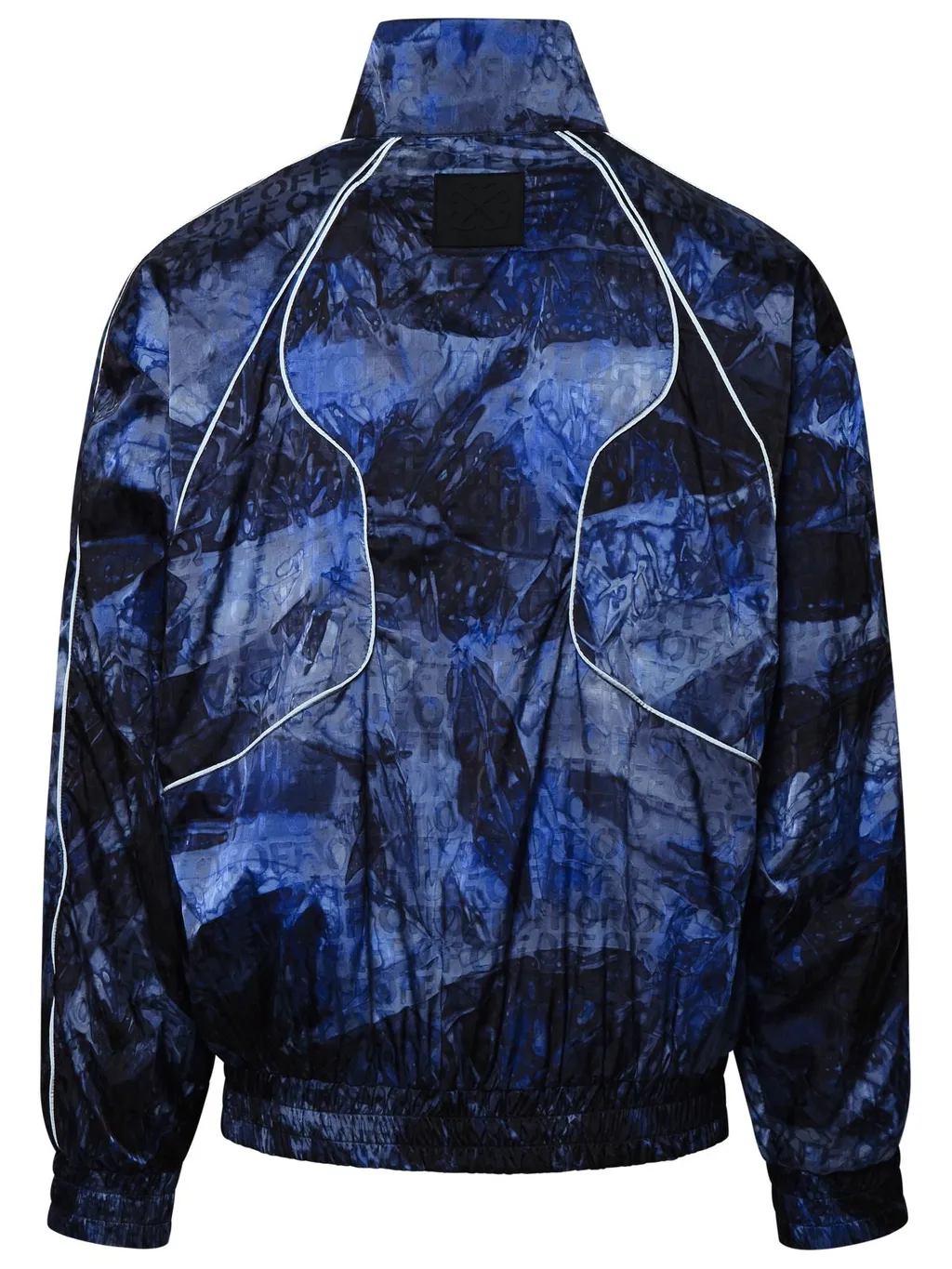Off White Crinkled Zip-Up Windbreaker Jacket