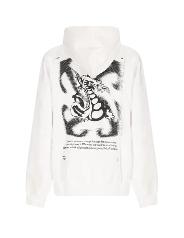 Off-White Graphic Printed Drawstring Hoodie