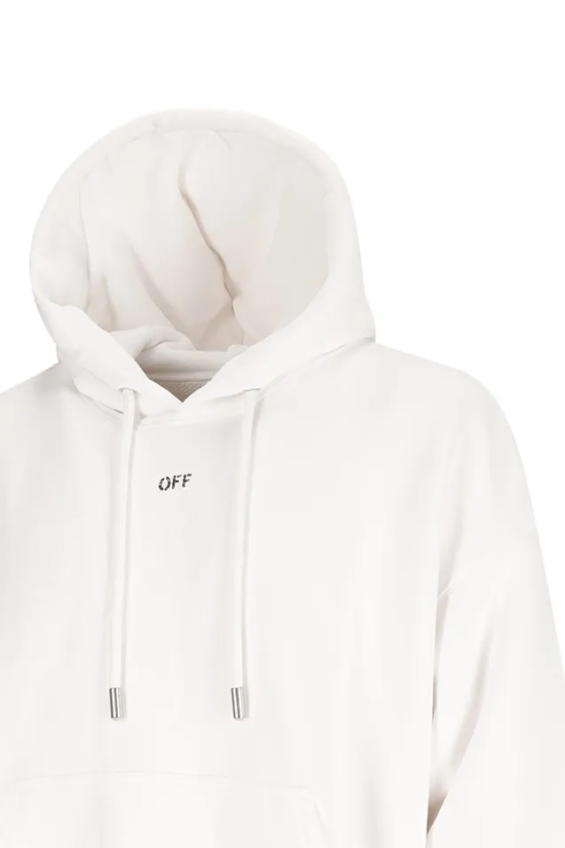 Off-White Graphic Printed Drawstring Hoodie