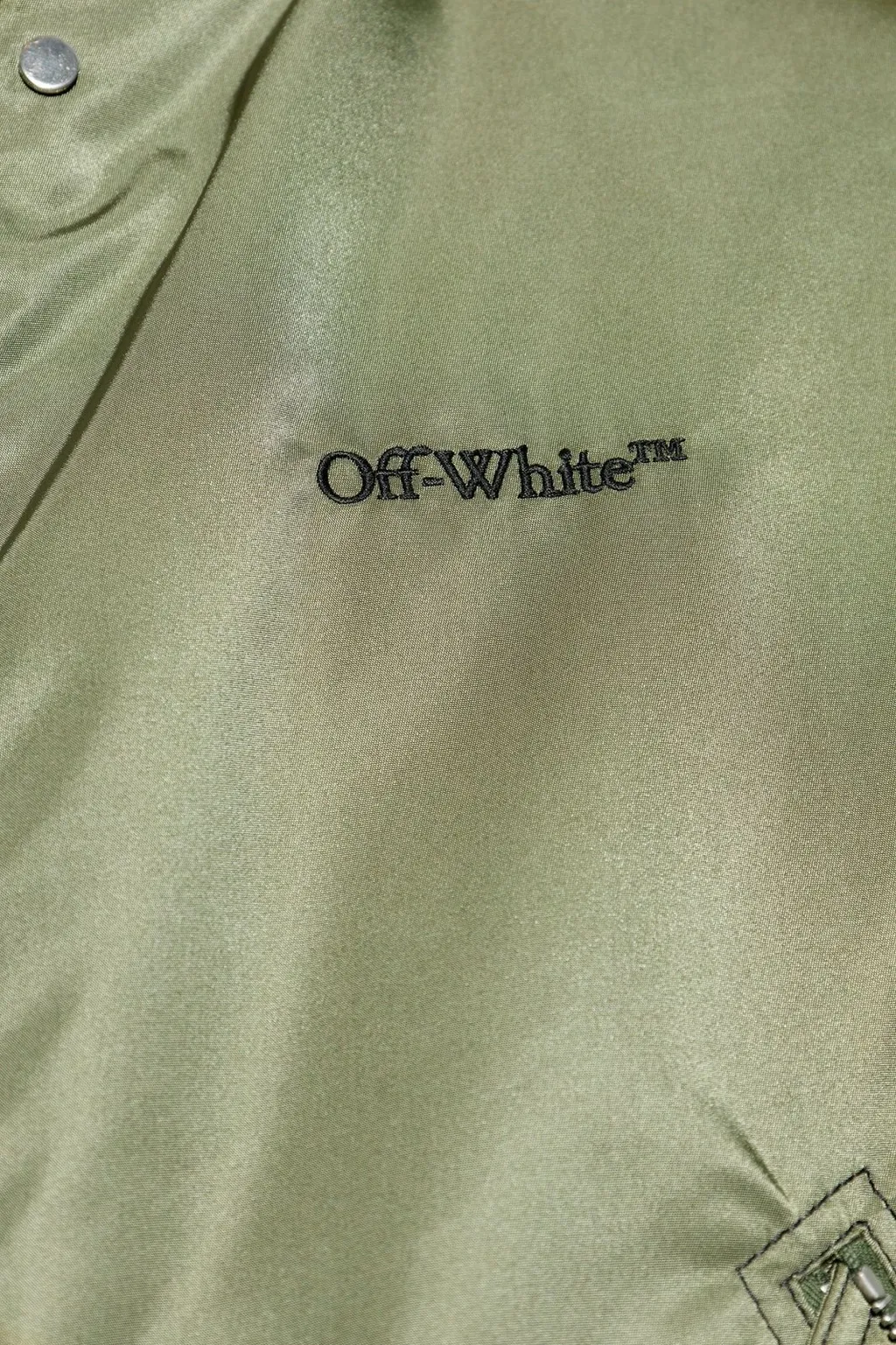 Off-White Zip-Up Long-Sleeved Bomber Jacket