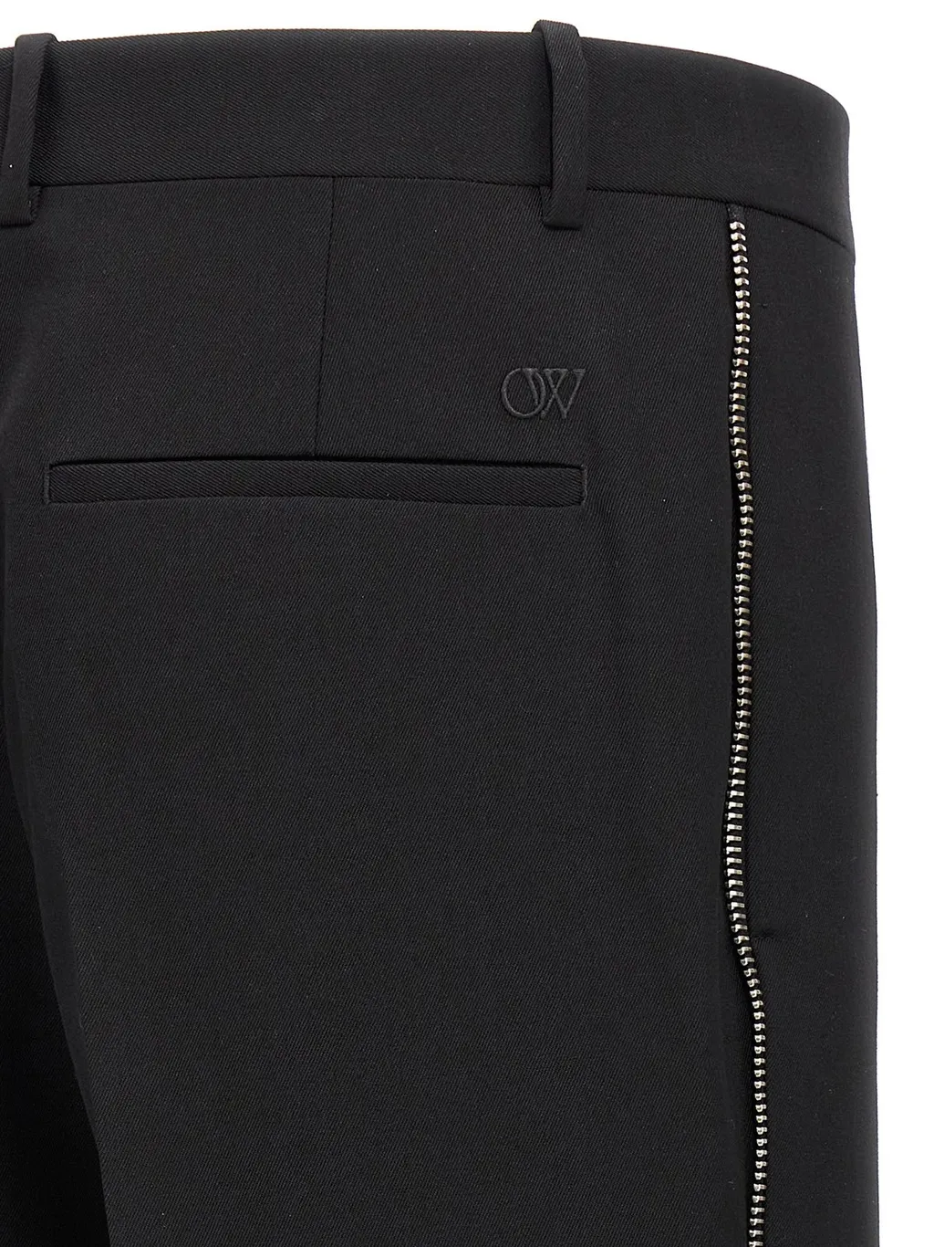 Off-White High Waist Straight Leg Pants