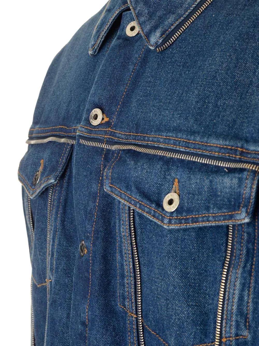 Off-White Buttoned Long-Sleeved Denim Jacket