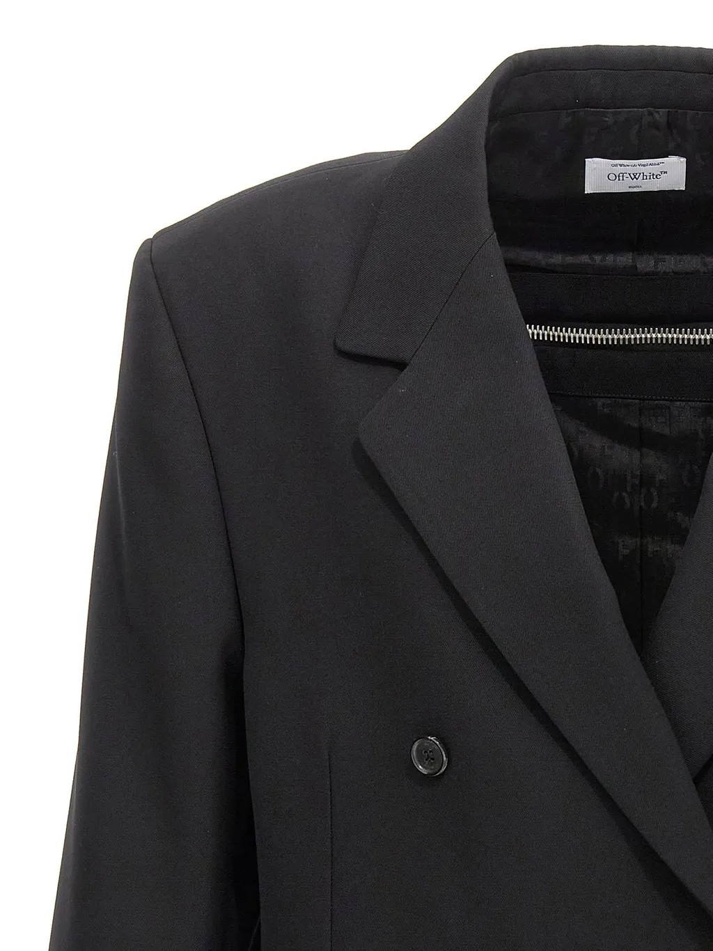 Off-White Double-Breasted Long-Sleeved Blazer