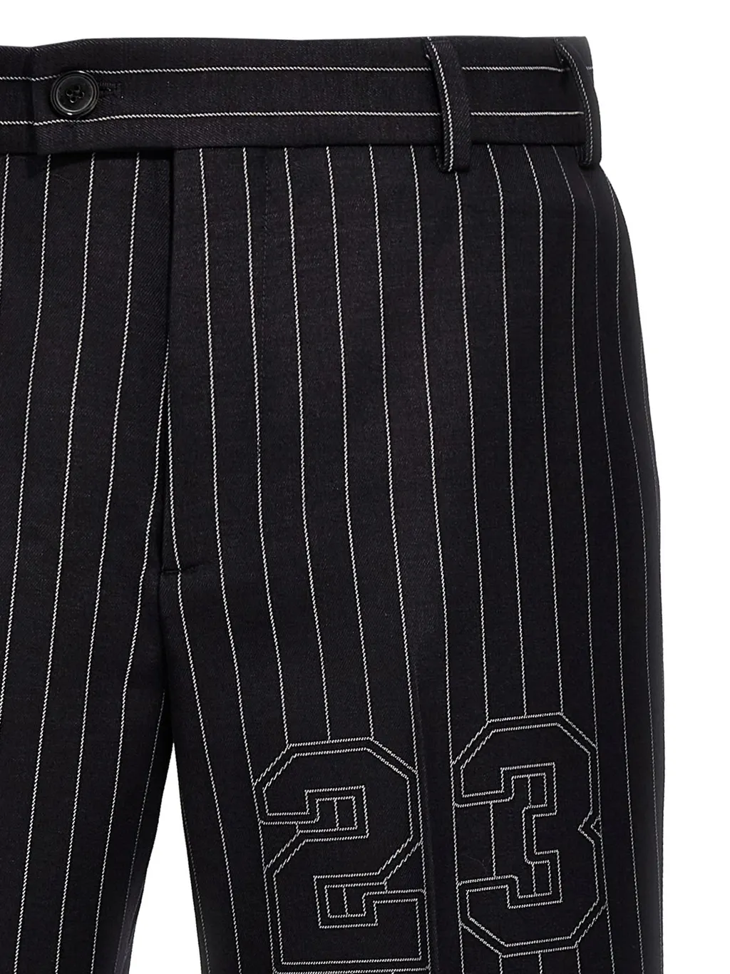 Off-White Pinstriped Straight Leg Pants
