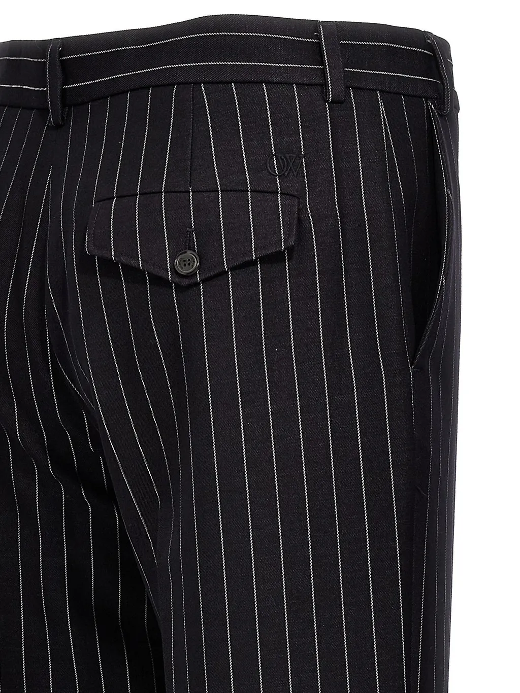 Off-White Pinstriped Straight Leg Pants