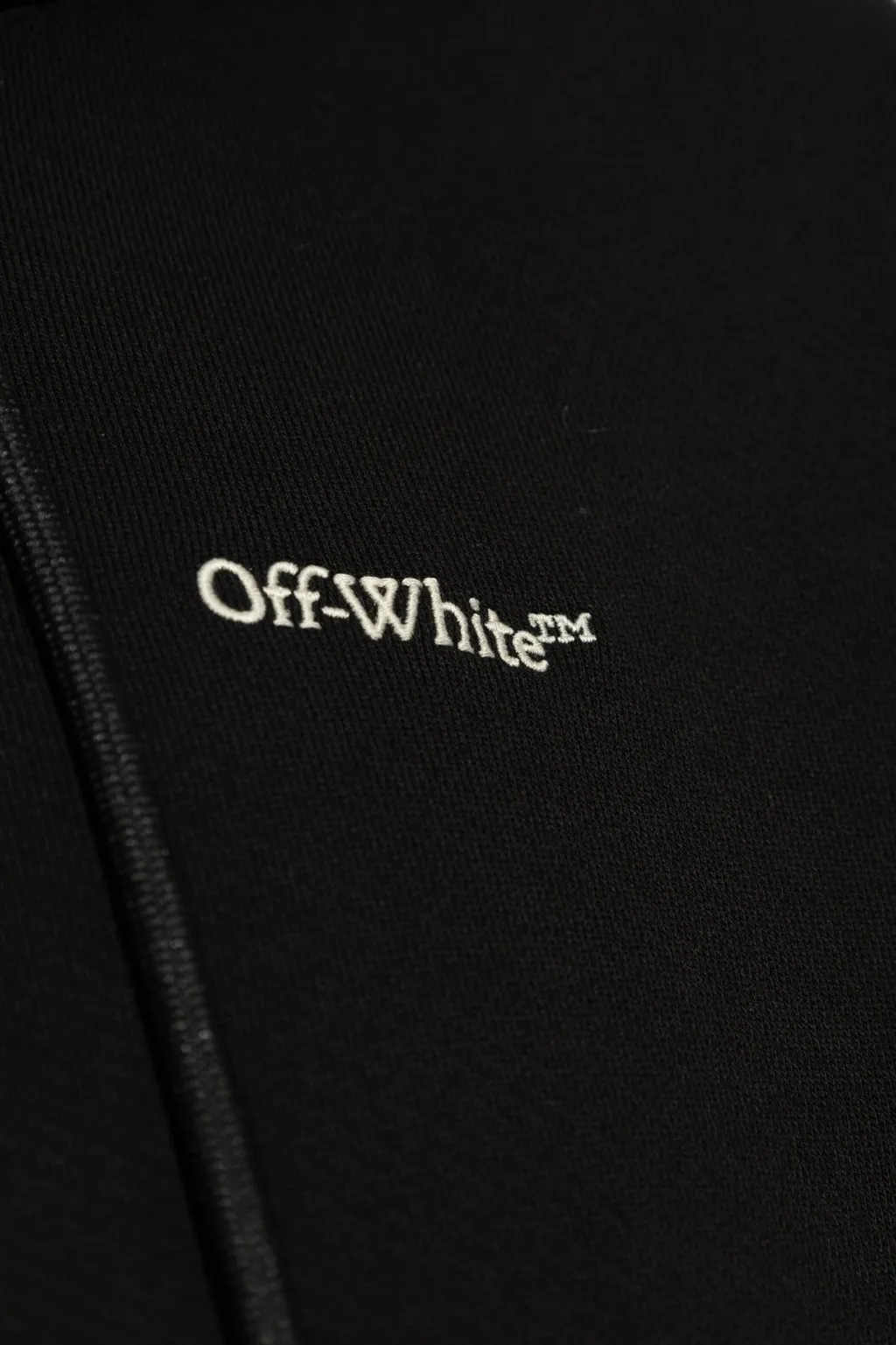 Off-White Logo Embroidered Drawstring Hoodie