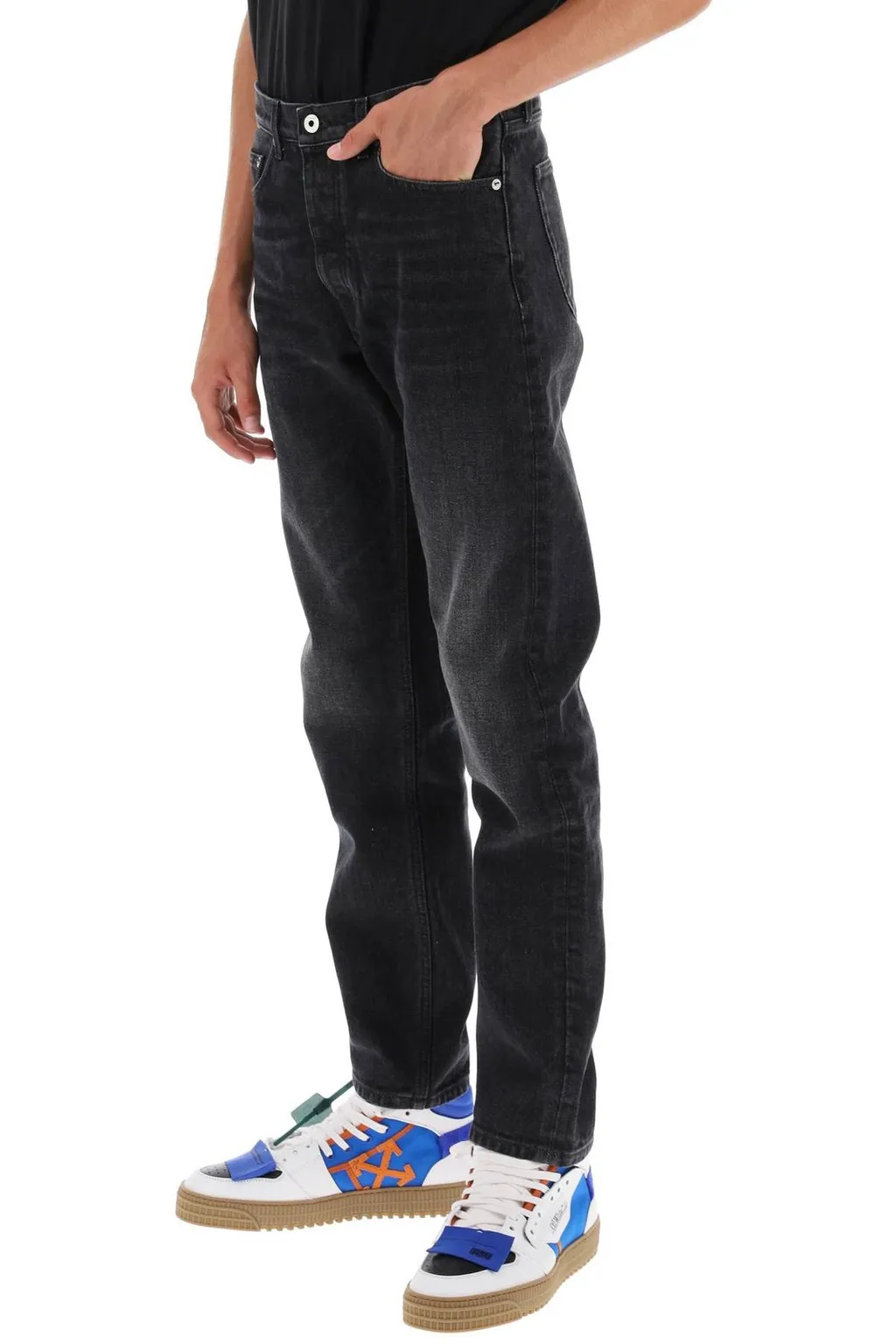 Off-White Arr Tab Mid-Rise Tapered Jeans