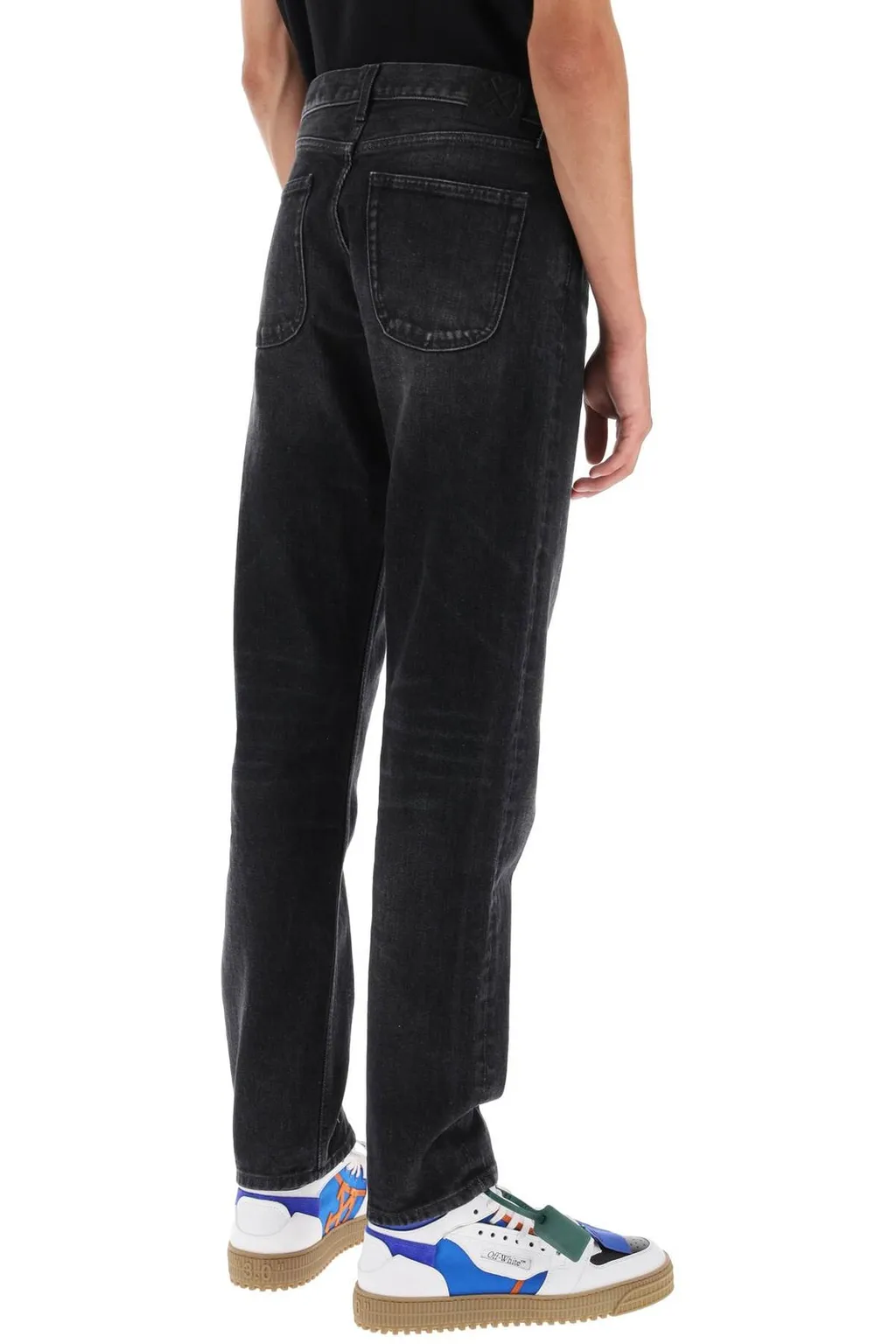 Off-White Arr Tab Mid-Rise Tapered Jeans