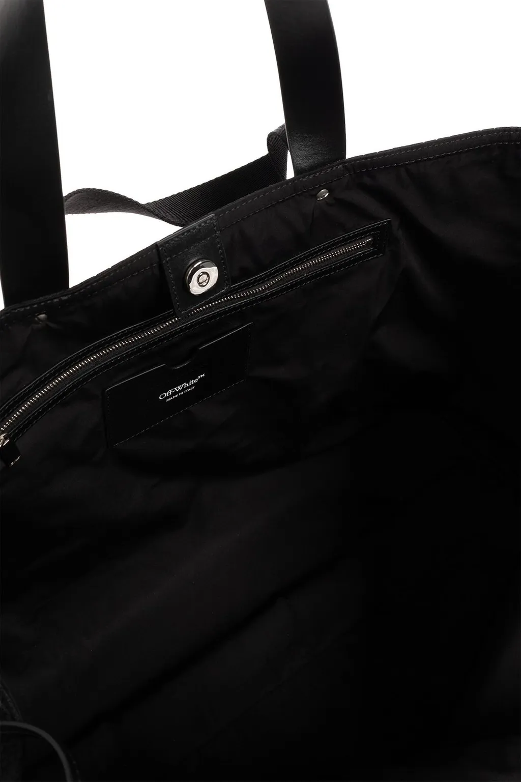 Off-White Logo Printed Mesh Top Handle Bag
