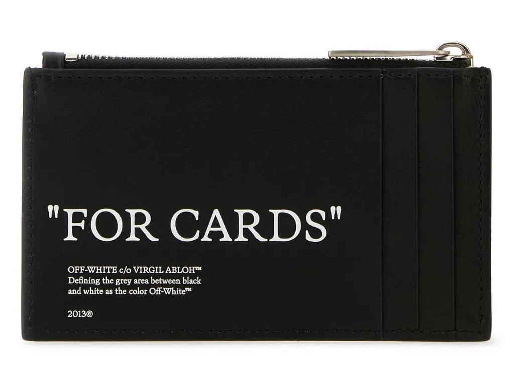 Off-White Zip-Up 4-Slot Cardholder