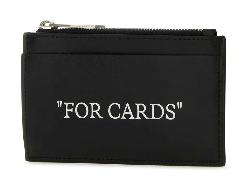 Off-White Zip-Up 4-Slot Cardholder