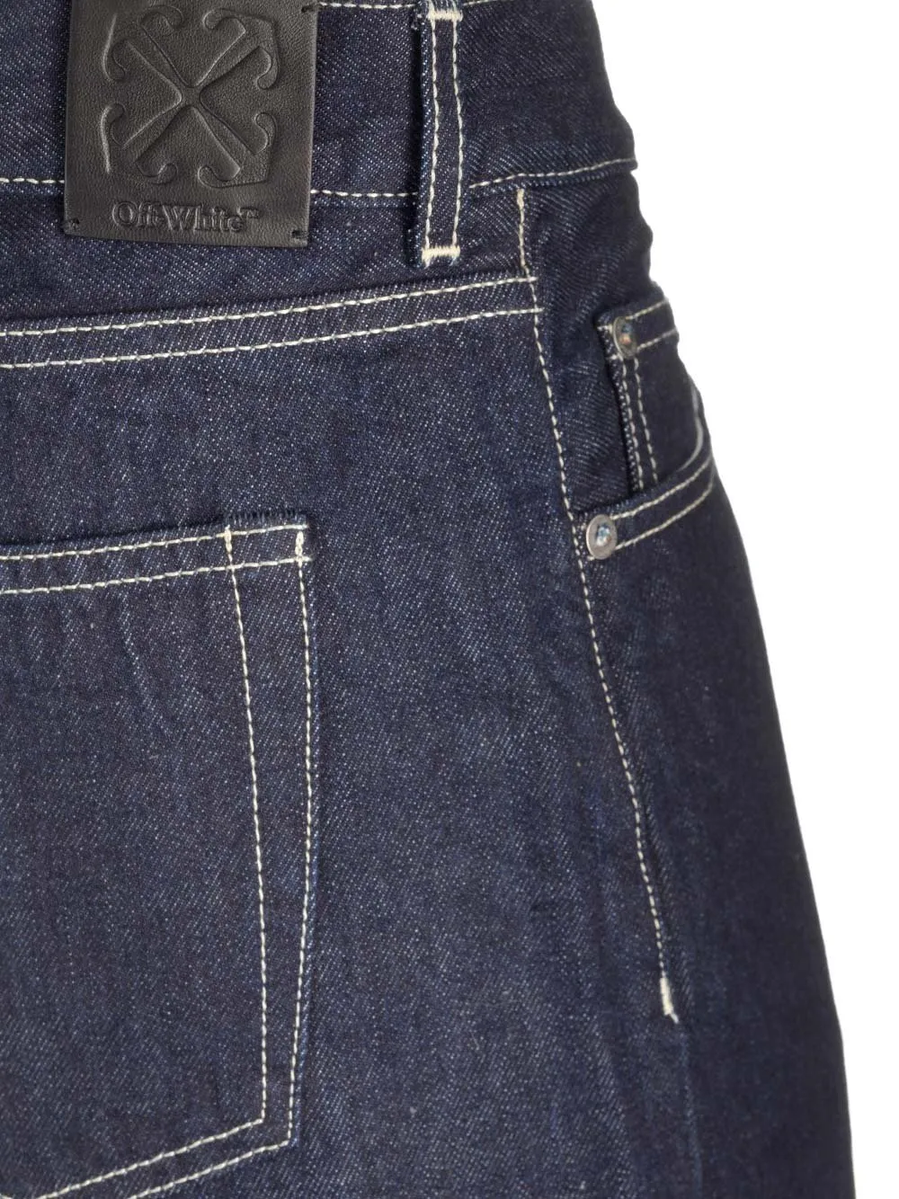 Off-White Mid-Rise Straight-Leg Jeans