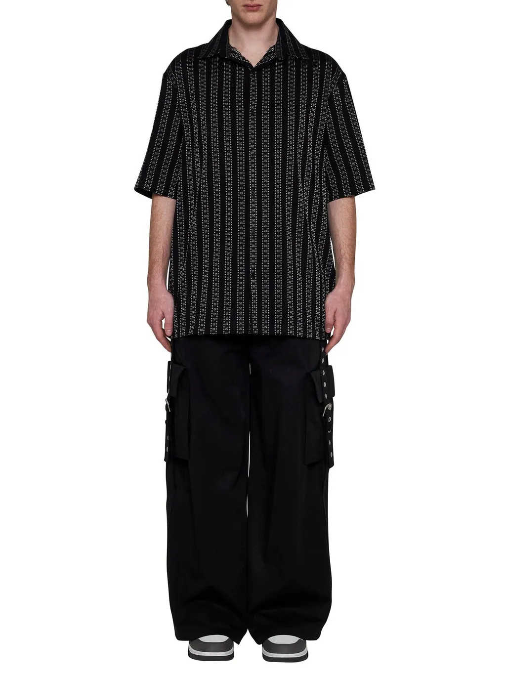 Off-White Buckled Wide Leg Cargo Trousers
