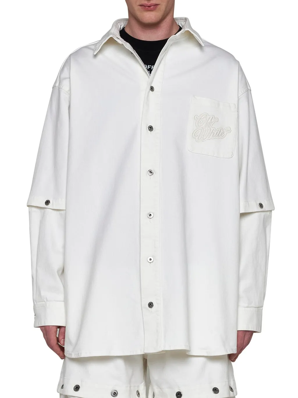 Off-White 90S Cut-Out Curved Hem Shirt