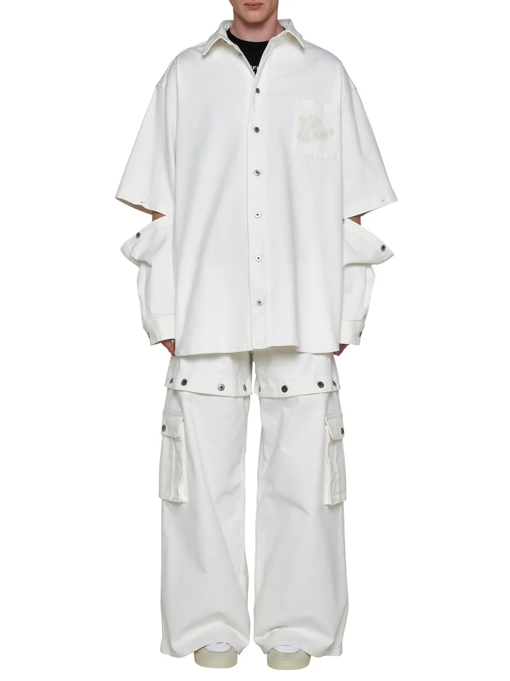 Off-White 90S Cut-Out Curved Hem Shirt