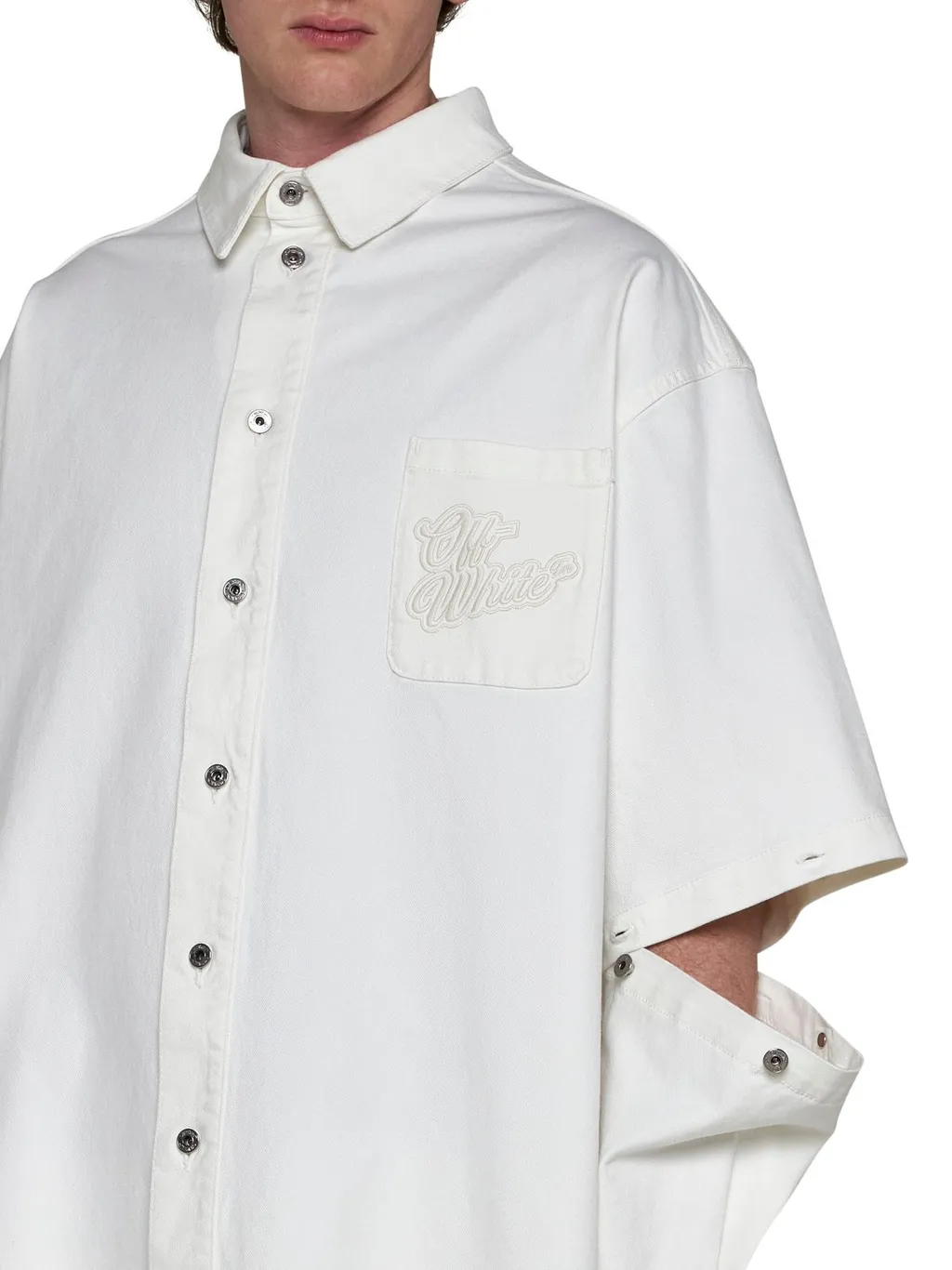 Off-White 90S Cut-Out Curved Hem Shirt