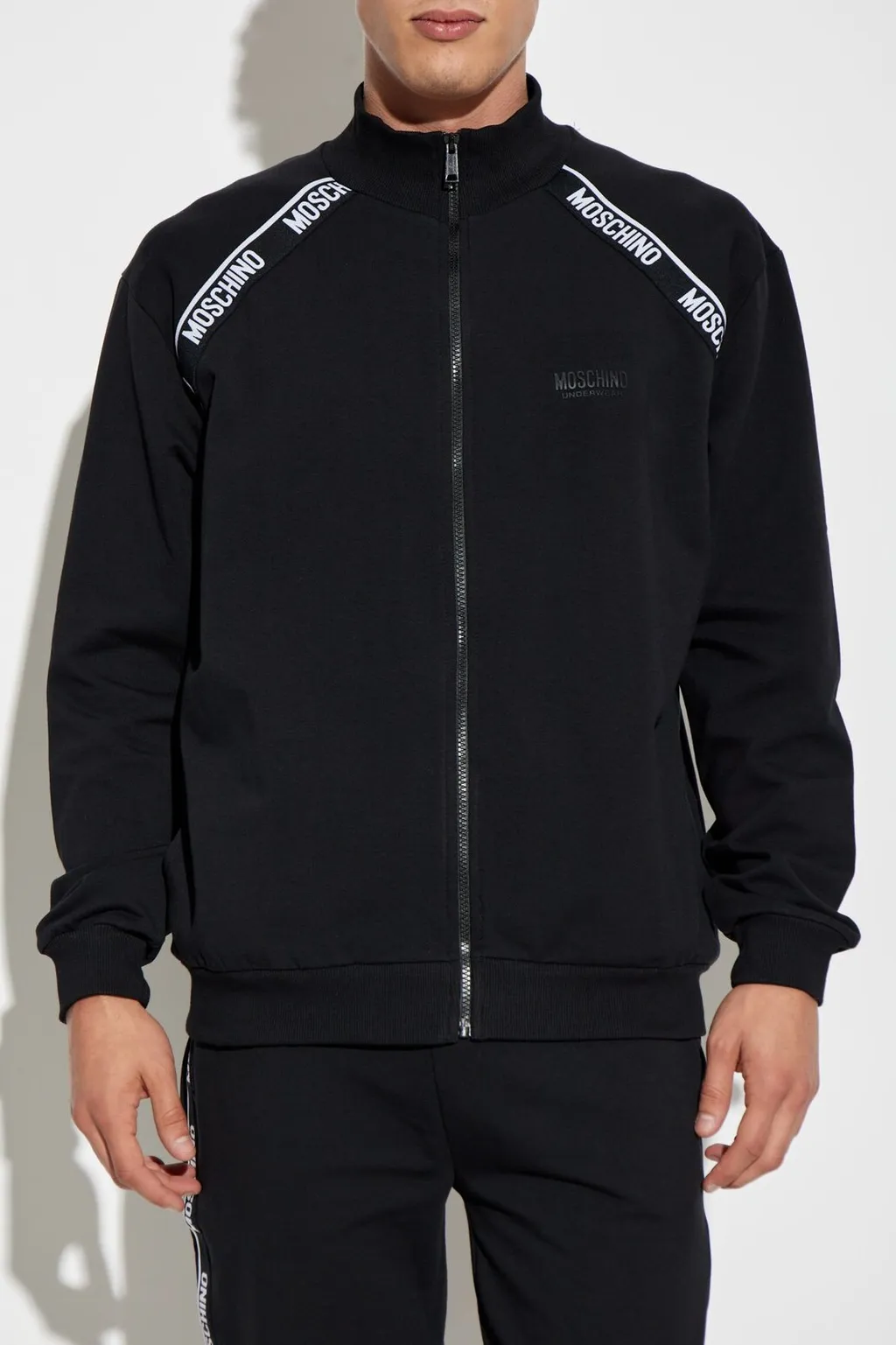 Moschino Logo Printed Zipped Sweatshirt
