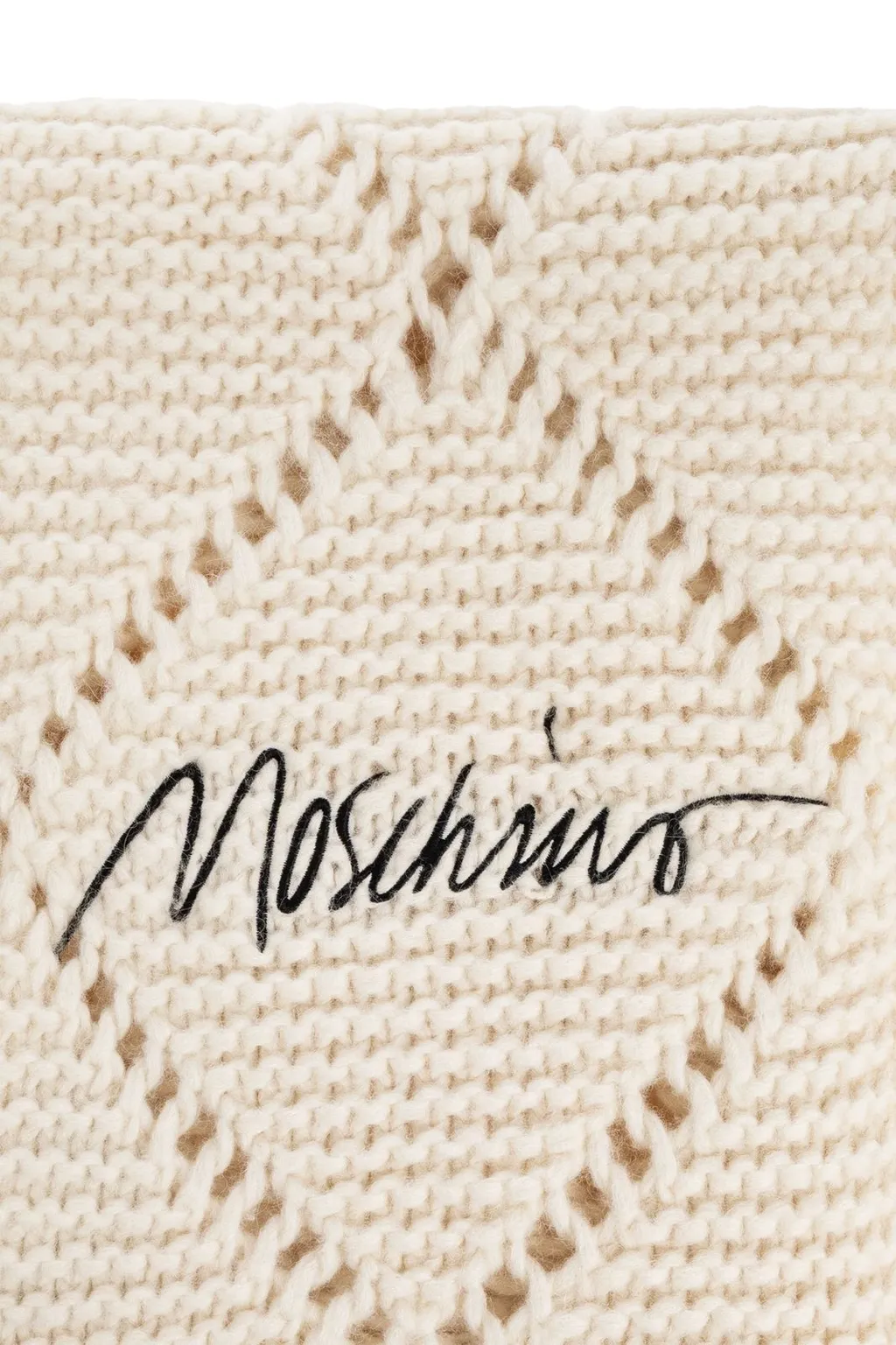 Moschino Logo Printed Fringed Scarf