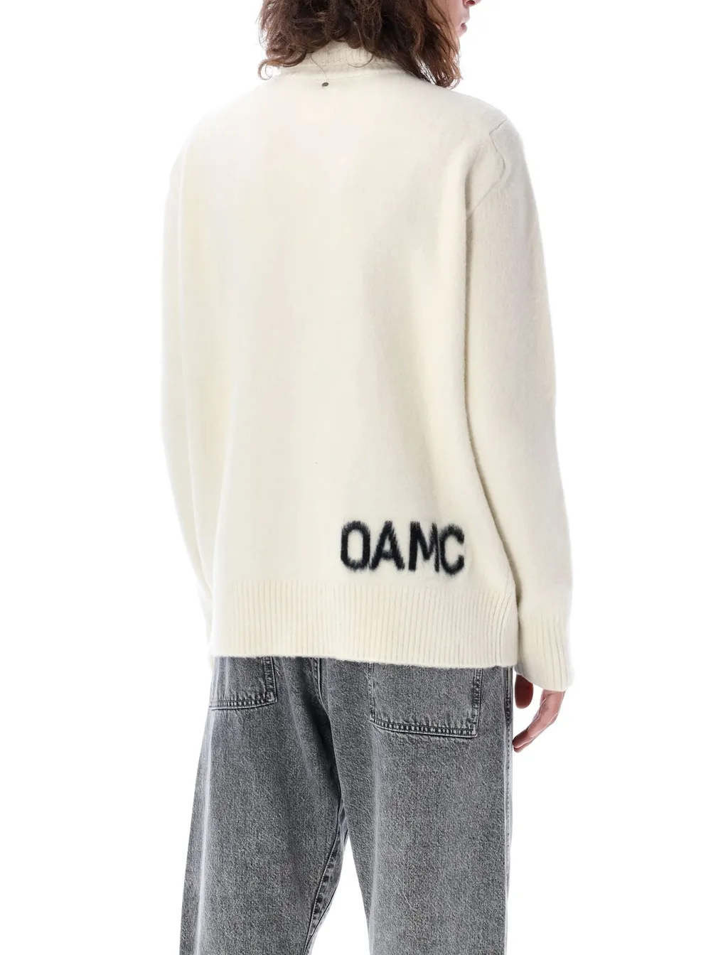 Oamc Whistler Logo Intarsia-Knit Roll-Neck Jumper
