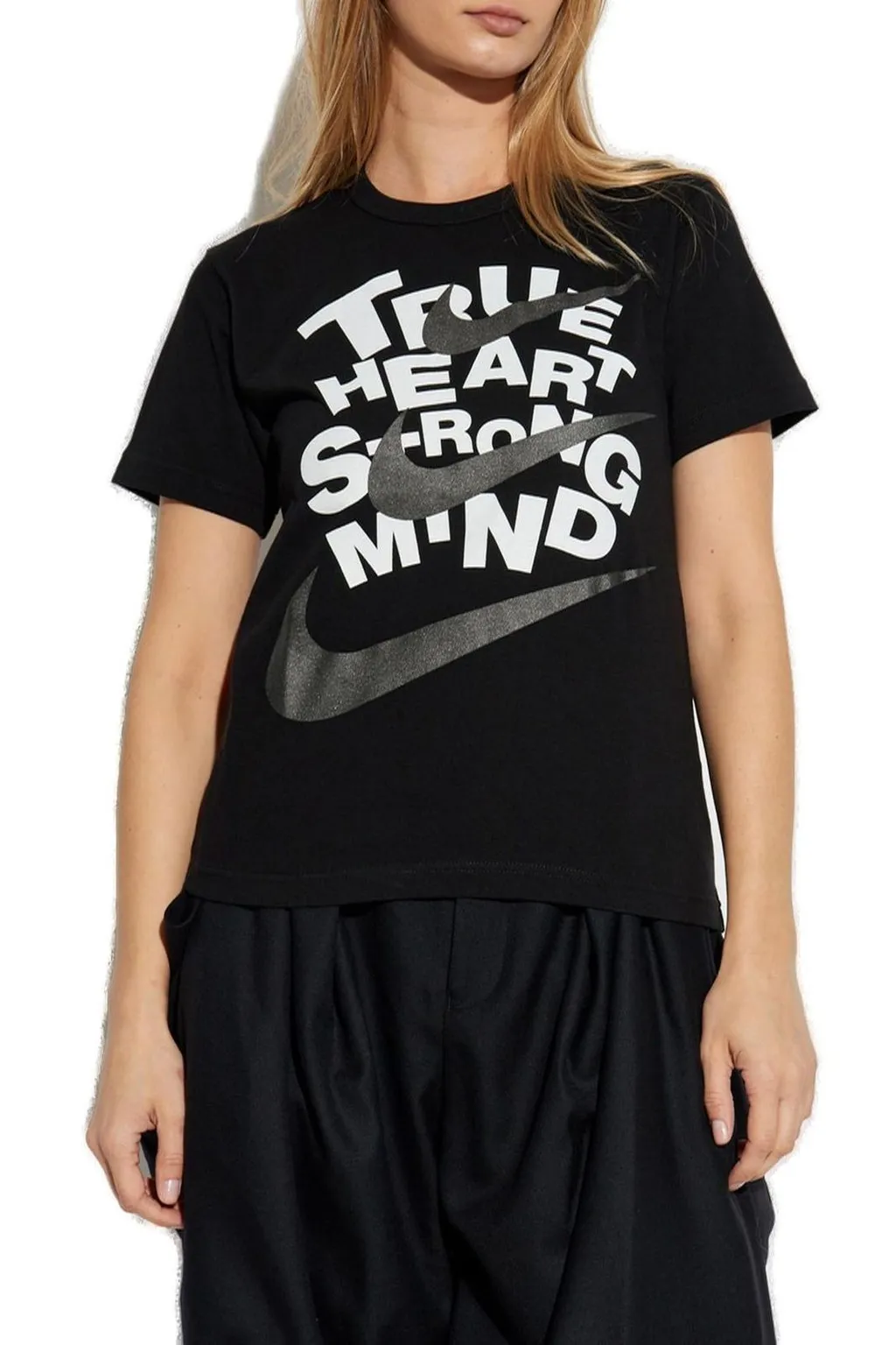 Nike X Comme Des GarÇOns Slogan-Printed Crewneck T-Shirt