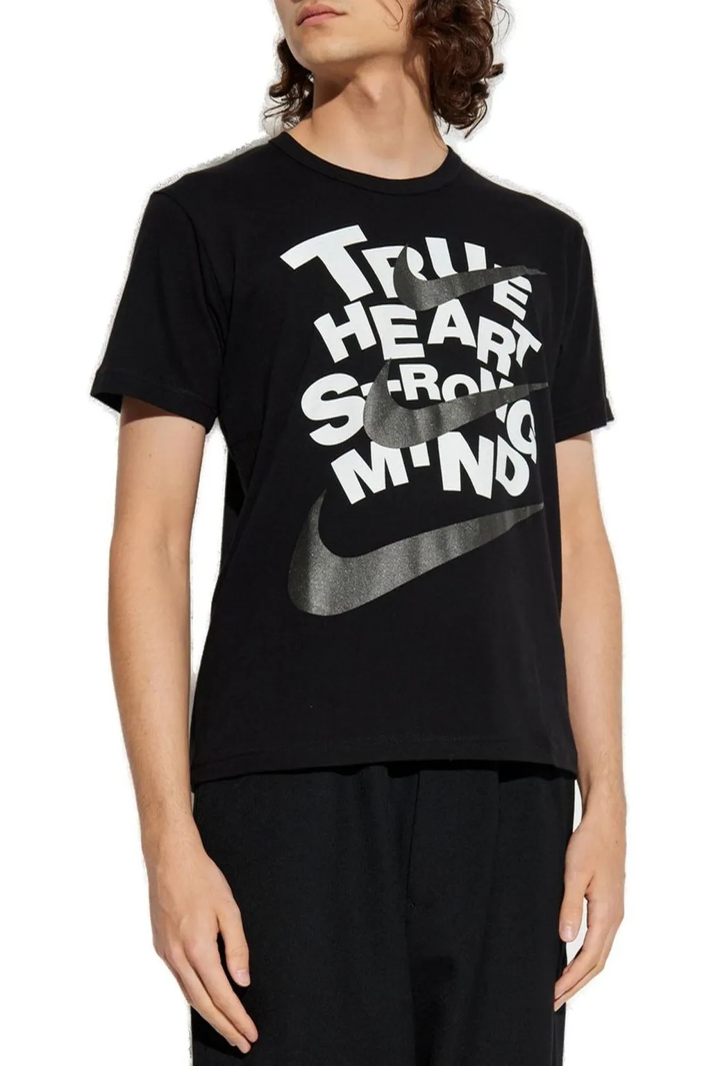 Nike X Comme Des GarÇOns Slogan-Printed Crewneck T-Shirt
