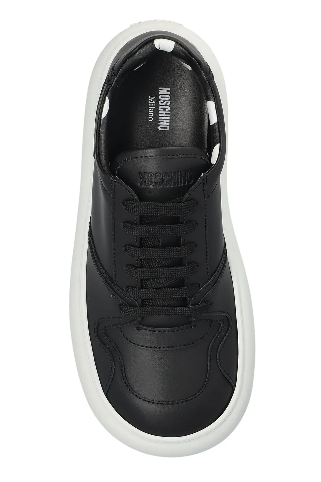 Moschino Round Toe Lace-Up Sneakers