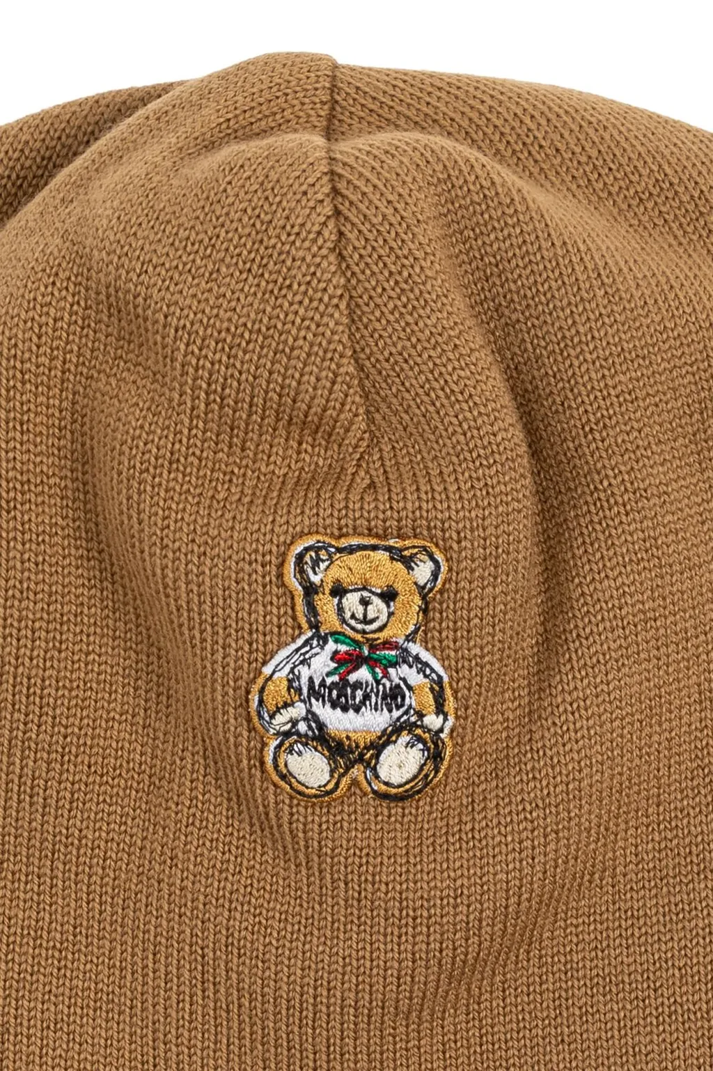 Moschino Teddy Bear Embroidered Knitted Beanie