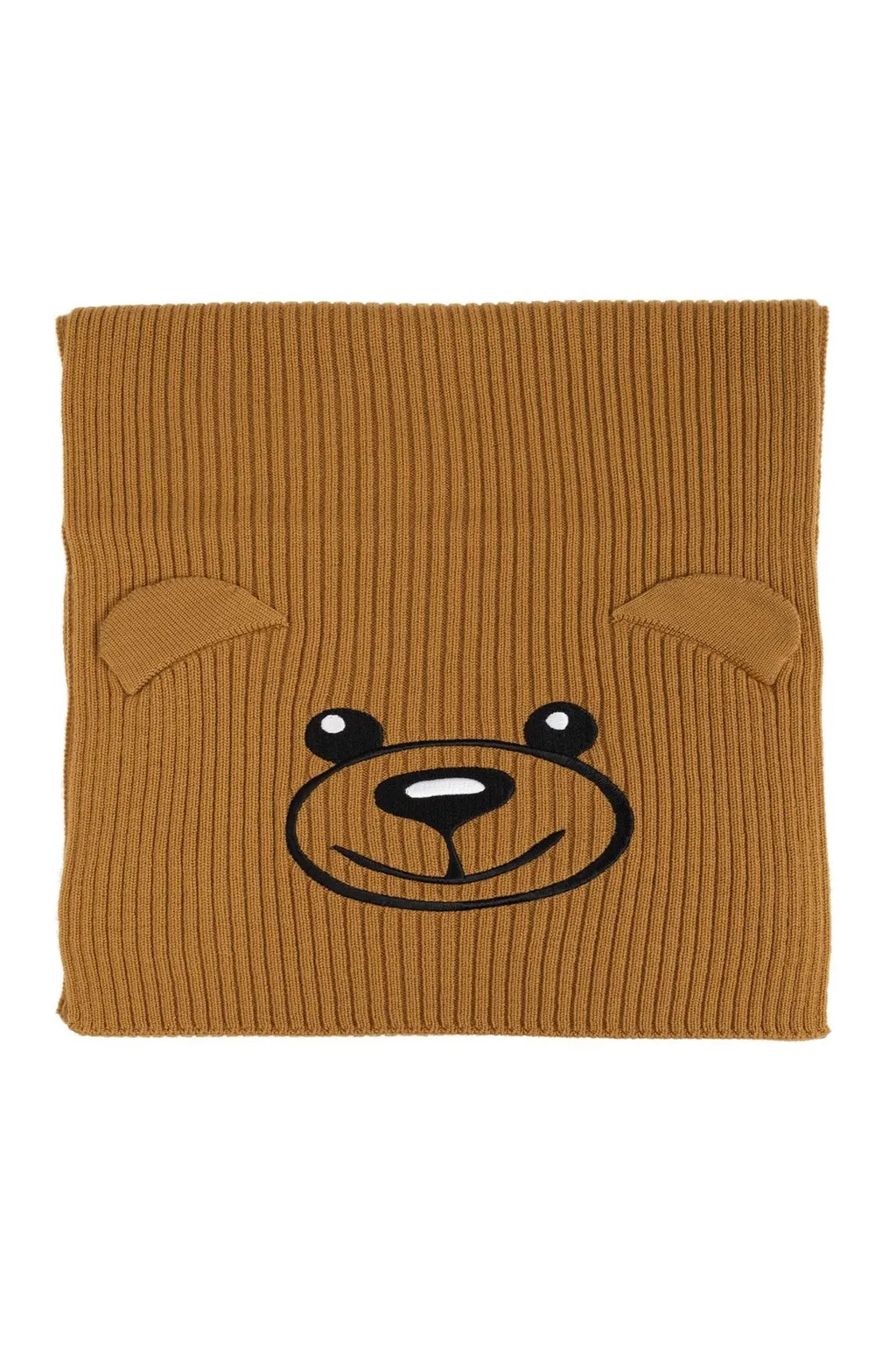 Moschino Bear Embroidered Knitted Scarf