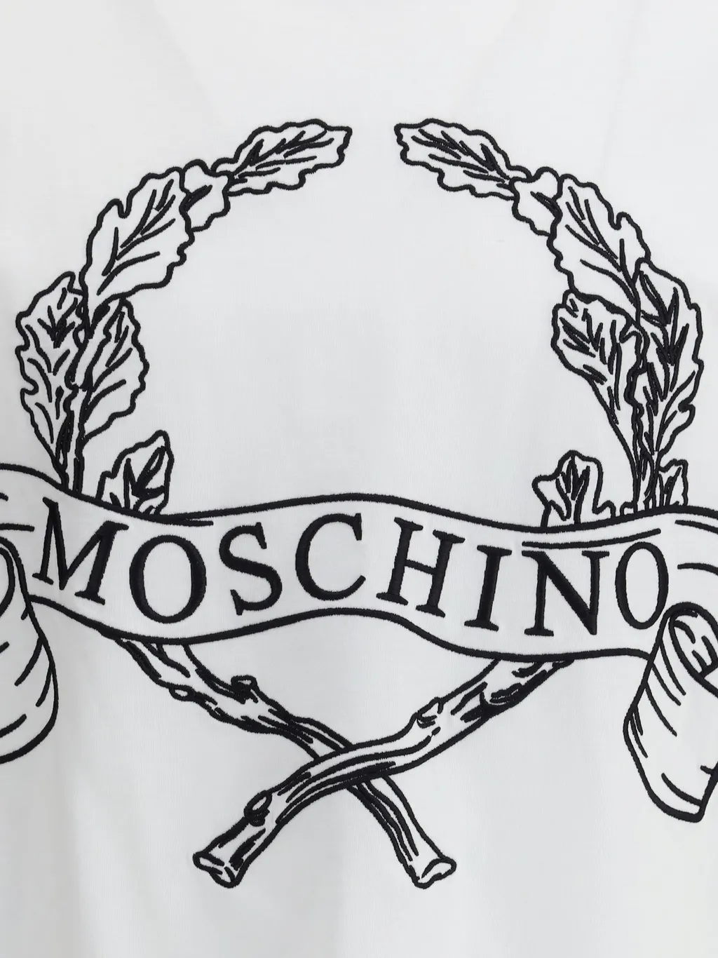 Moschino Laurel Embroidered Crewneck T-Shirt