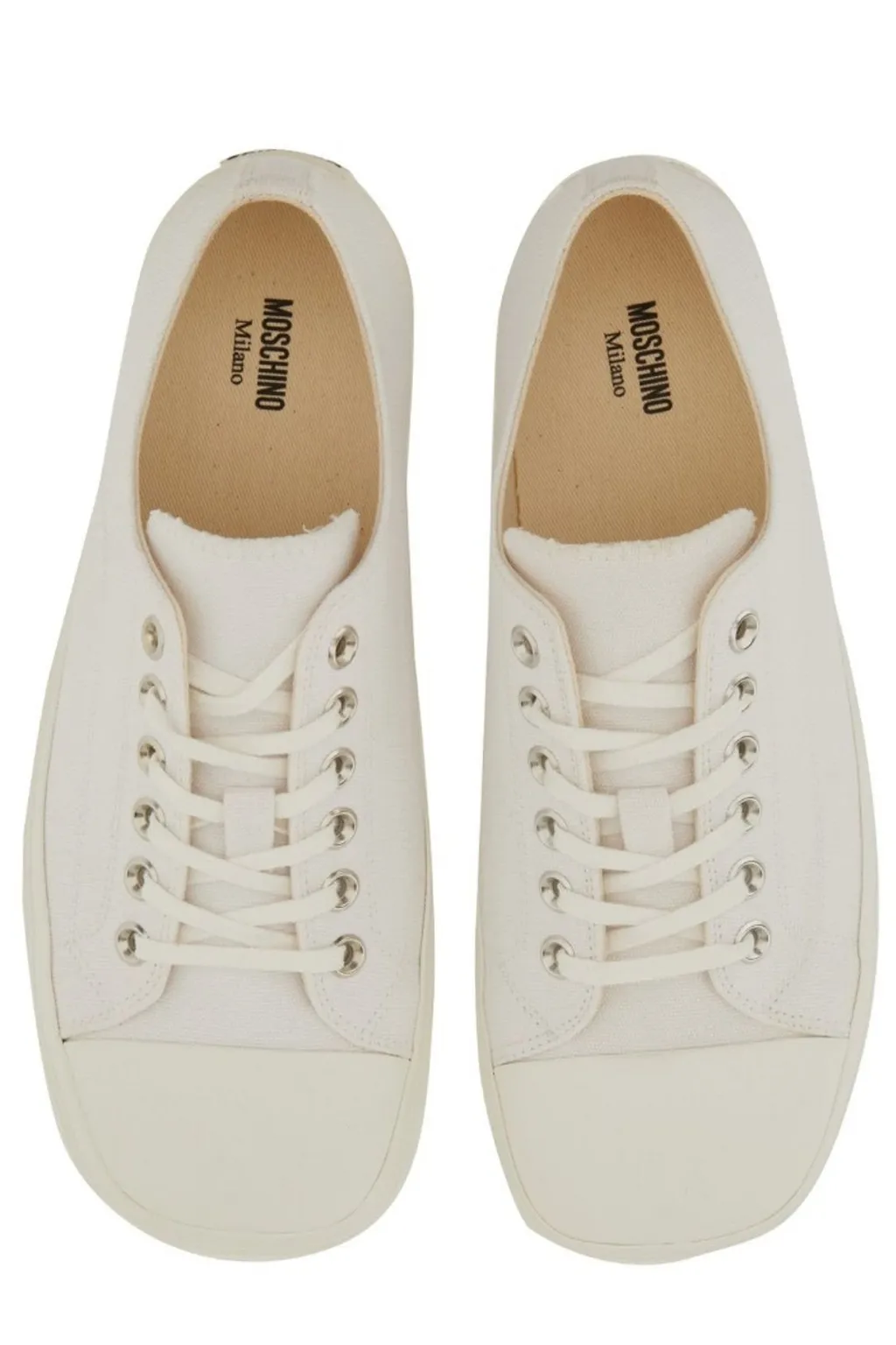 Moschino Contrast-Stitched Lace-Up Sneakers