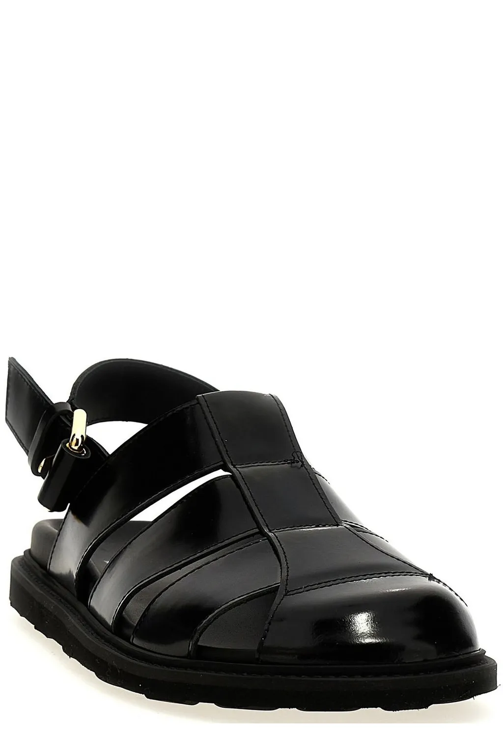 Moschino Round Toe Strap Detailed Sandals