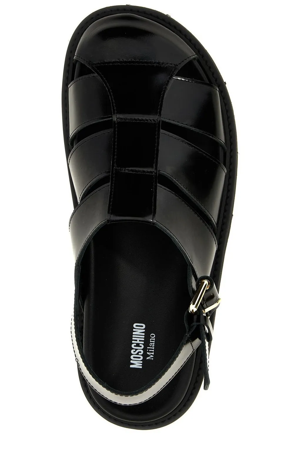 Moschino Round Toe Strap Detailed Sandals