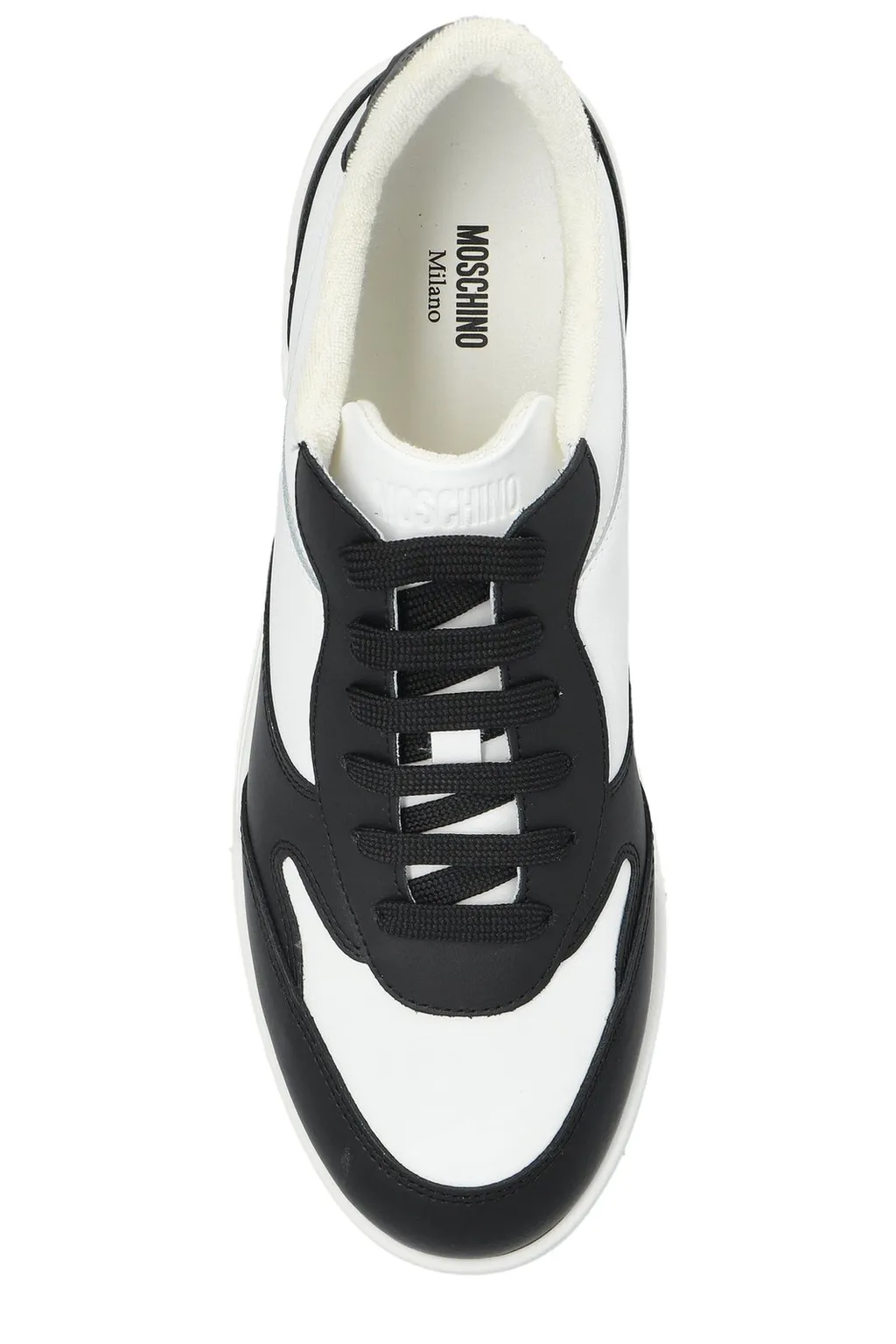 Moschino Logo Embossed Lace-Up Sneakers